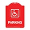 Signmission Designer Series Parking Handicapped, Red & White Aluminum Sign, 18" x 24", RW-1824-23477 A-DES-RW-1824-23477 - alternate 1